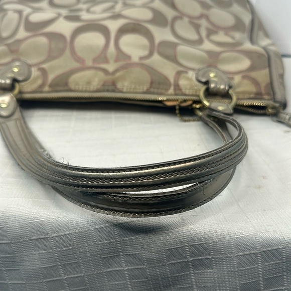 Coach 22455 Poppy Signature Metallic Outline Hallie Tote - Picture 10 of 10